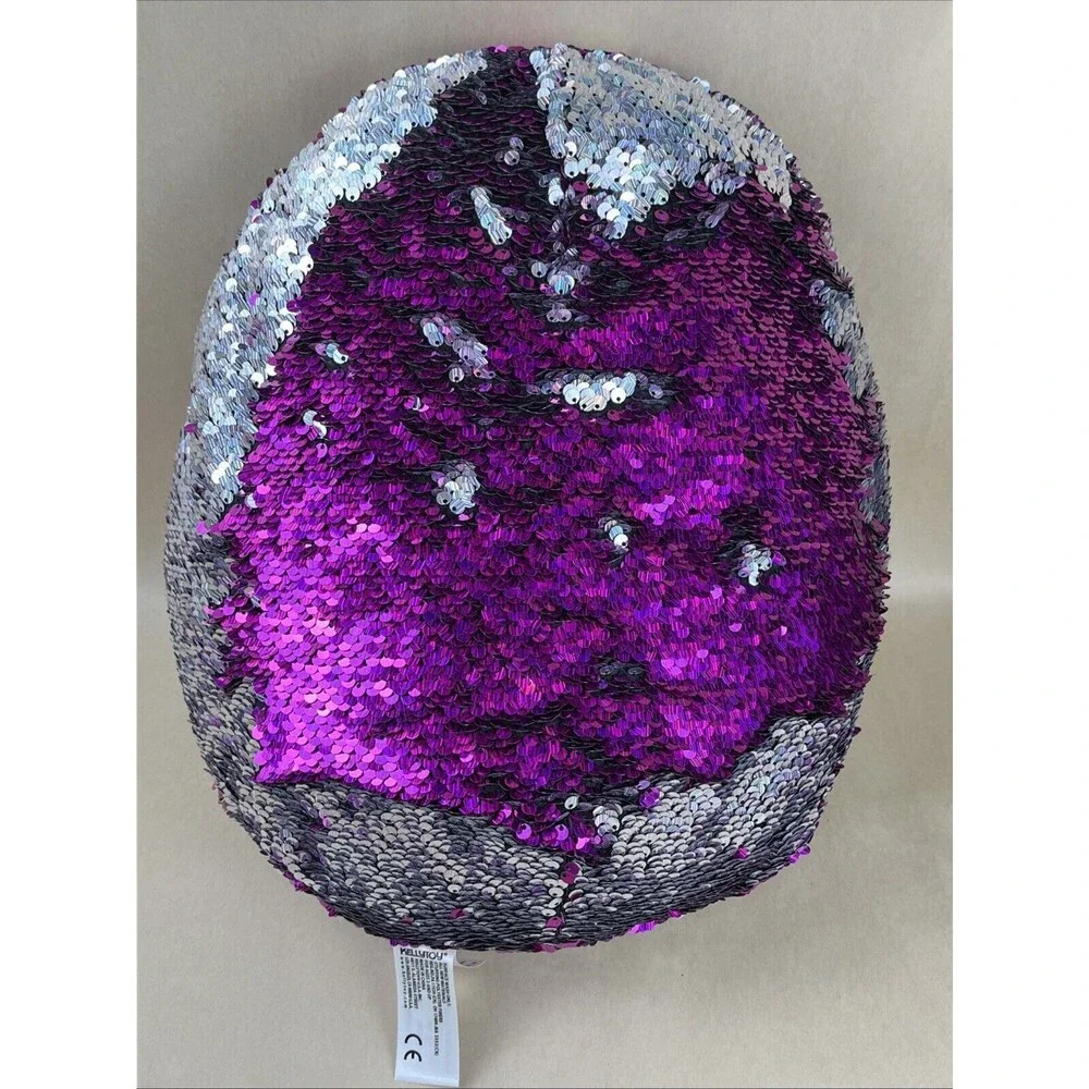 Kellytoy Squishmallows Sloth Plush Stuff Animal Reversible Sequin Pink Silver 14